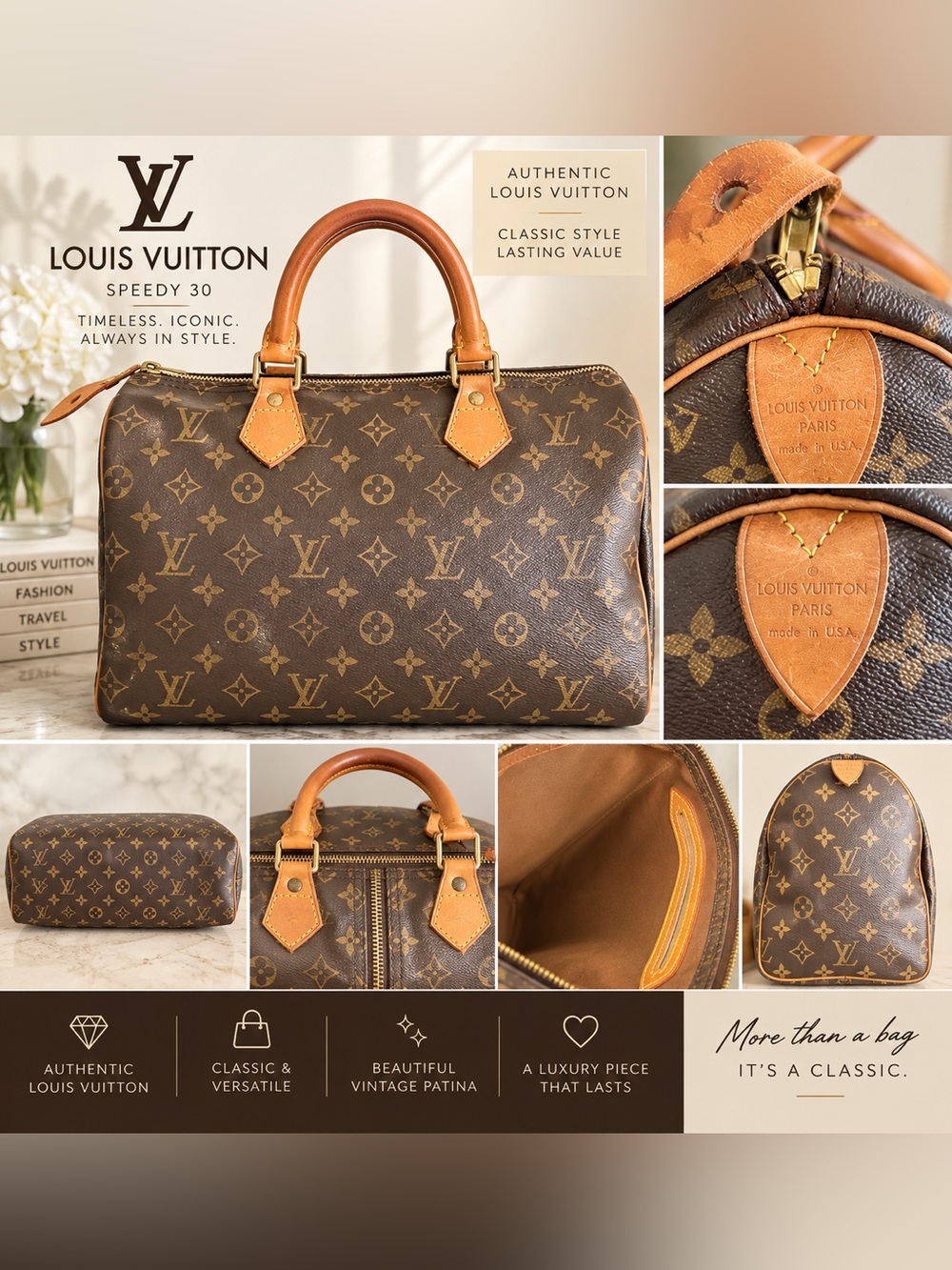 Louis Vuitton Monogram Canvas Carryall in Brown and Tan